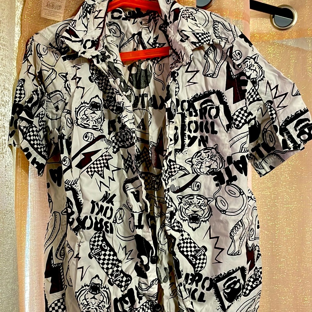 Wonder nation button down shirt
